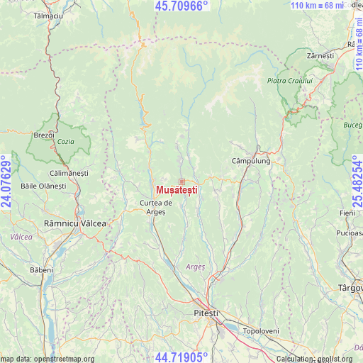 Mușătești on map