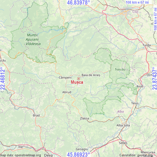 Mușca on map