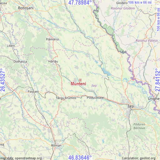 Munteni on map