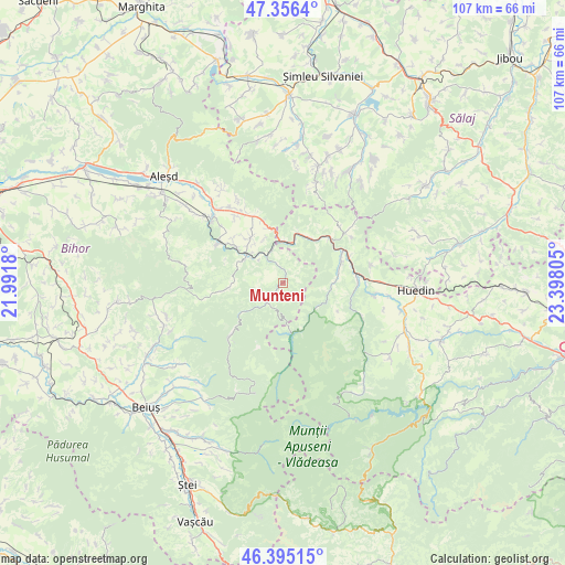 Munteni on map