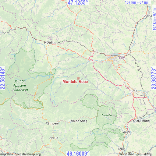 Muntele Rece on map