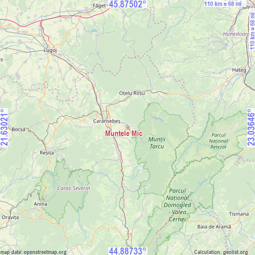 Muntele Mic on map