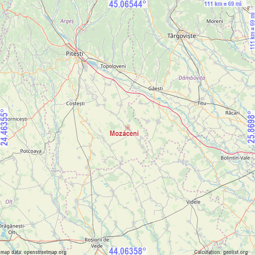 Mozăceni on map