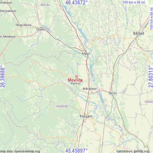 Moviliţa on map