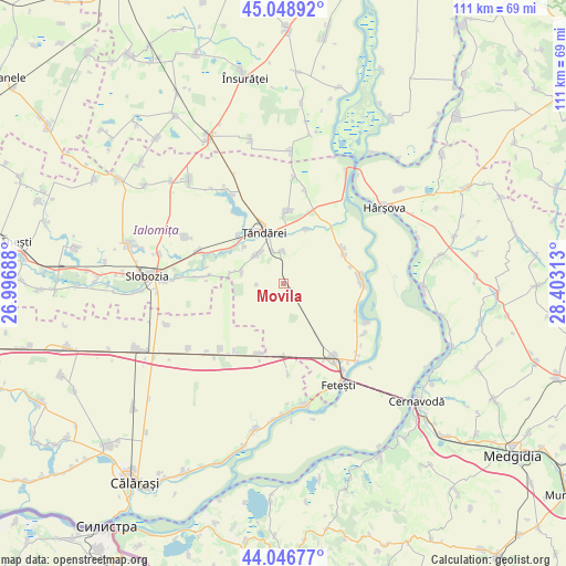 Movila on map