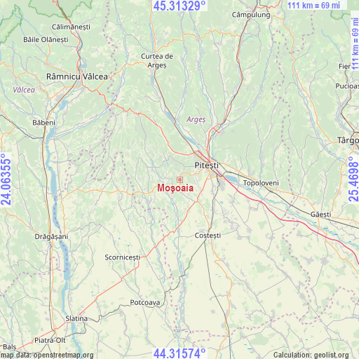 Moşoaia on map