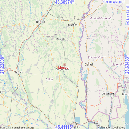 Moscu on map