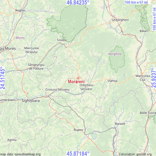 Morăreni on map