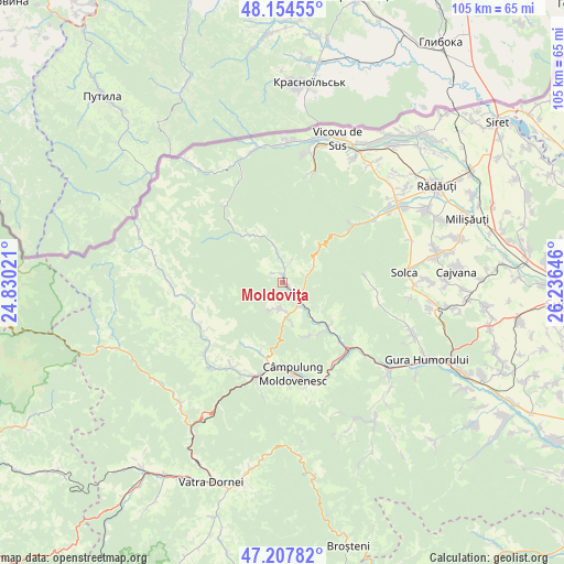 Moldoviţa on map