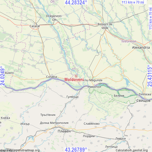 Moldoveni on map