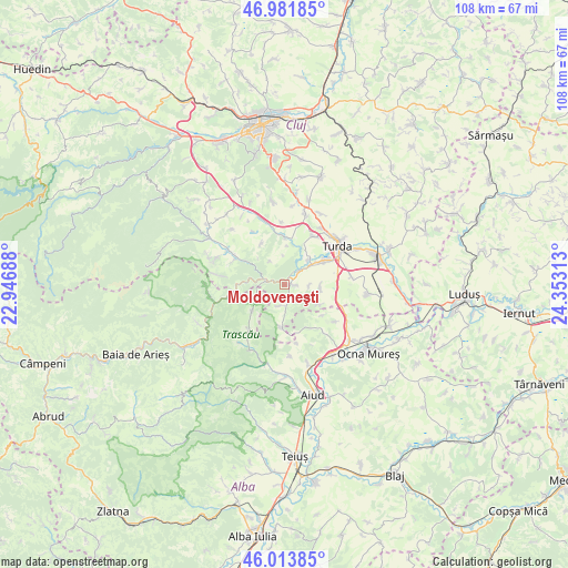 Moldoveneşti on map