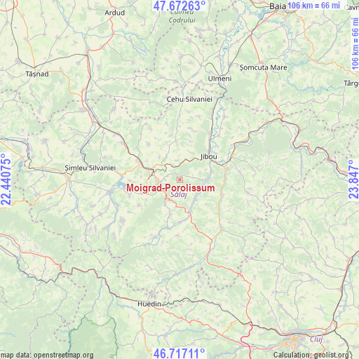 Moigrad-Porolissum on map