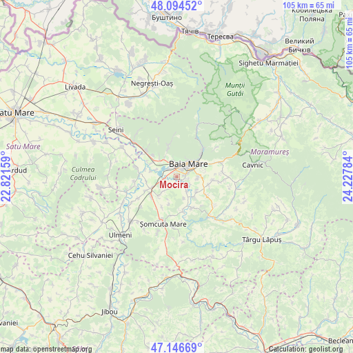 Mocira on map