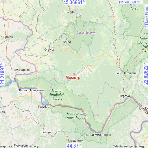 Moceriș on map