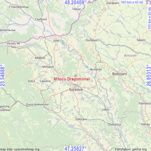 Mitocu Dragomirnei on map
