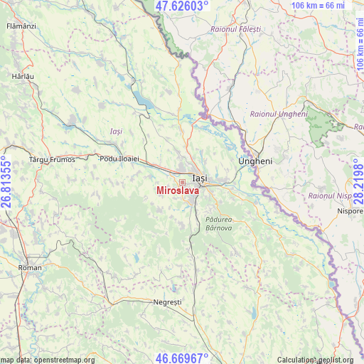 Miroslava on map