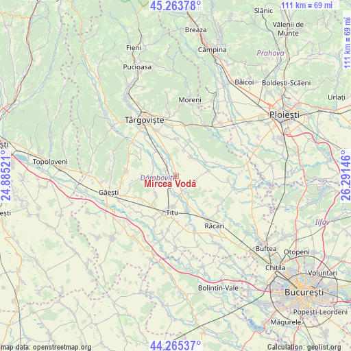 Mircea Vodă on map