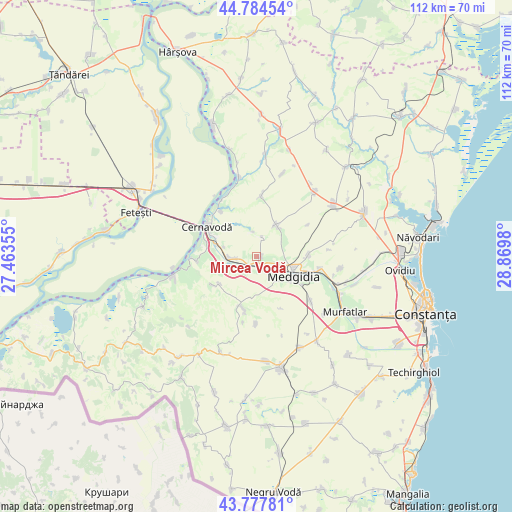 Mircea Vodă on map