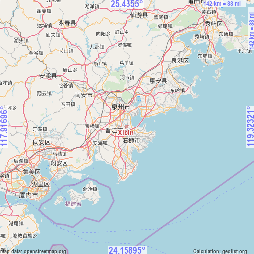 Xibin on map
