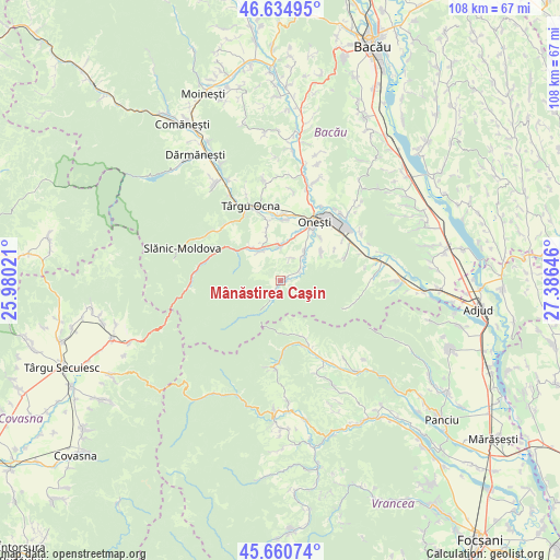 Mânăstirea Caşin on map