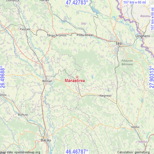 Mănăstirea on map