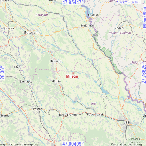 Miletin on map