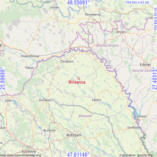 Mileanca on map