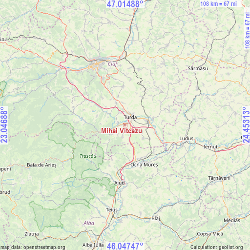 Mihai Viteazu on map