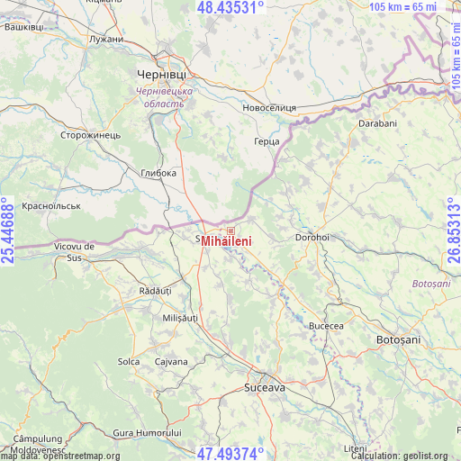 Mihăileni on map