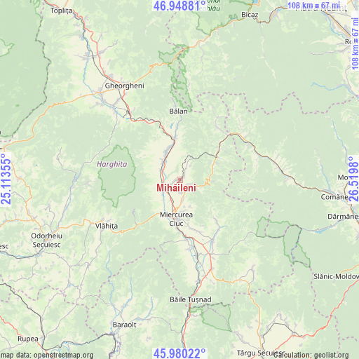 Mihăileni on map