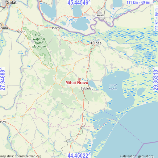 Mihai Bravu on map