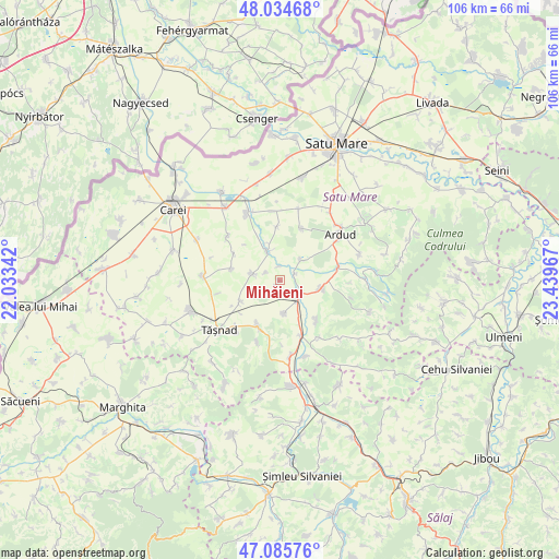 Mihăieni on map