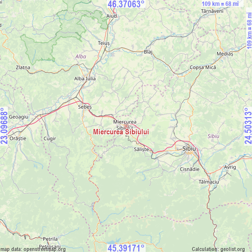 Miercurea Sibiului on map