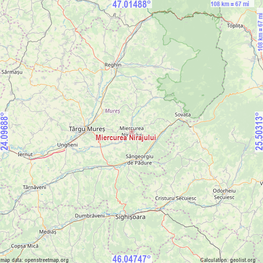 Miercurea Nirajului on map