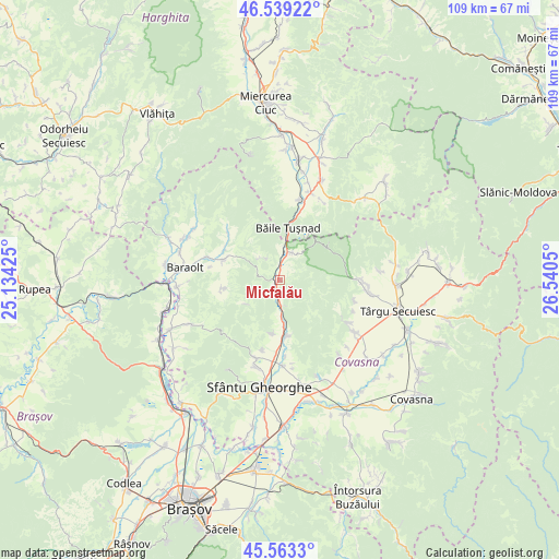 Micfalău on map