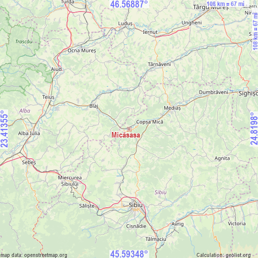 Micăsasa on map