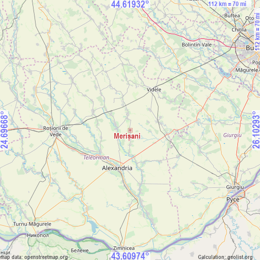 Merișani on map