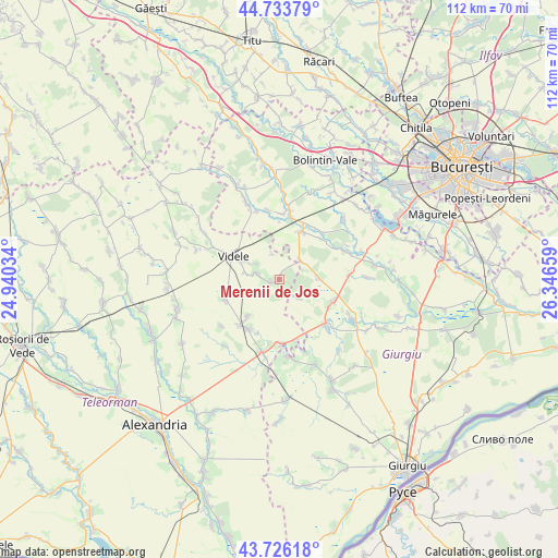 Merenii de Jos on map