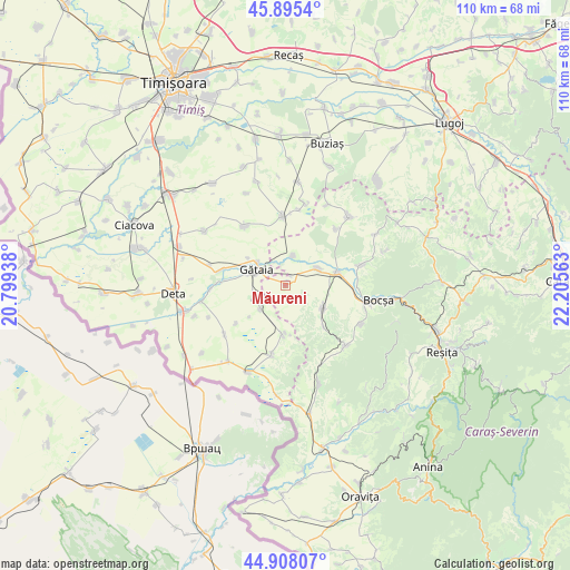 Măureni on map