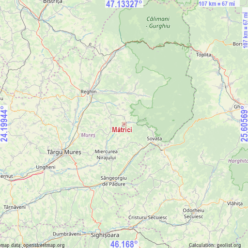 Mătrici on map