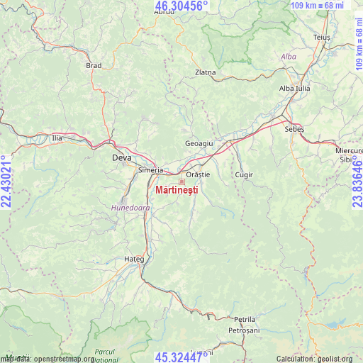 Mărtineşti on map