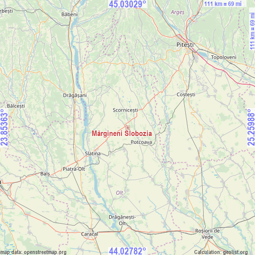 Mărgineni Slobozia on map