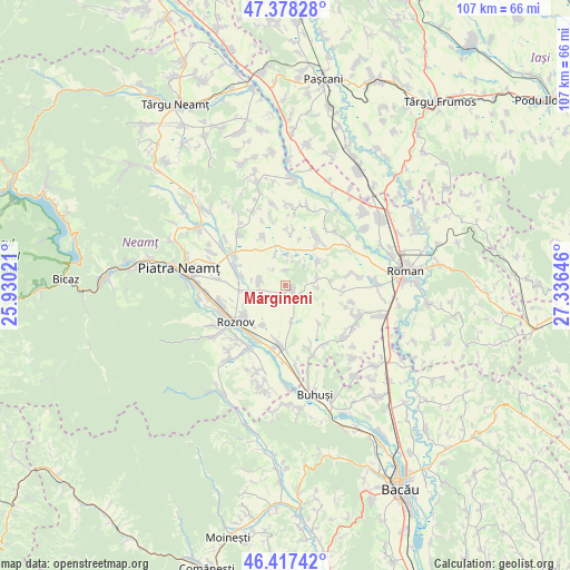 Mărgineni on map