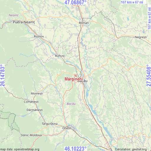 Mărgineni on map