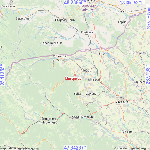 Marginea on map