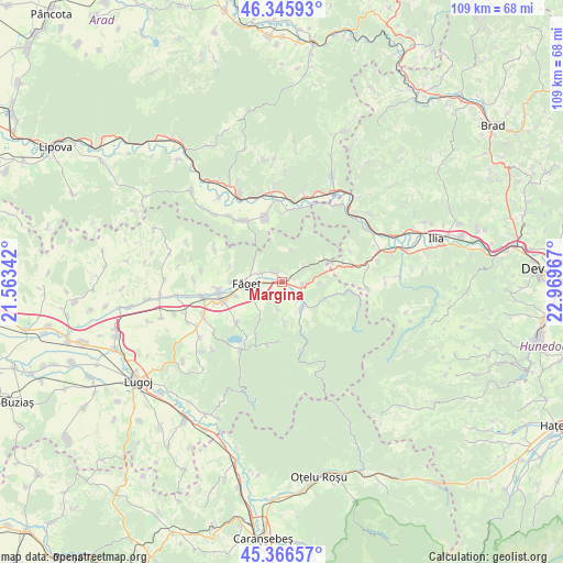 Margina on map