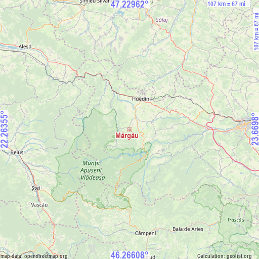 Mărgău on map