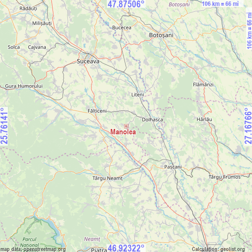 Manolea on map