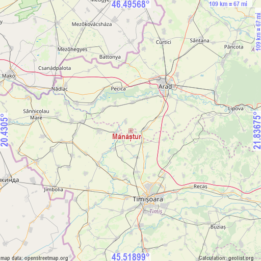 Mănăștur on map