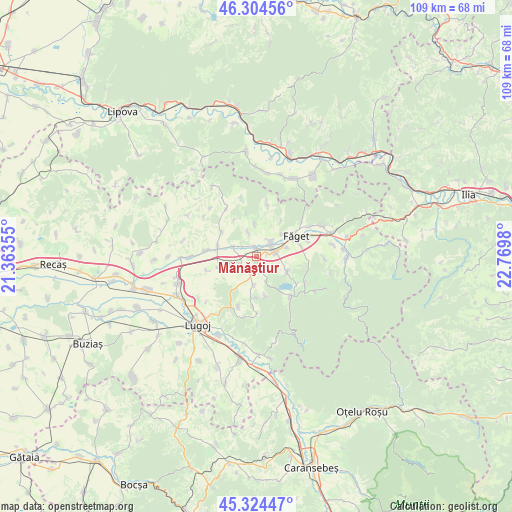 Mănăştiur on map